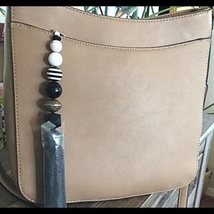 FINAL…Black White Keychain, Black Tassels